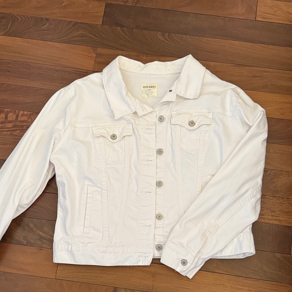 Old Navy White Denim Jacket size X-Large